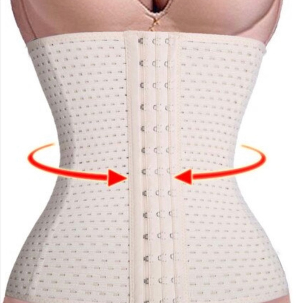 Beige waist trainer corset faja